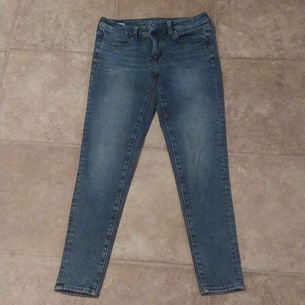 American Eagle Next Level Stretch Jegging Jeans Women 6 Mid Rise Blue